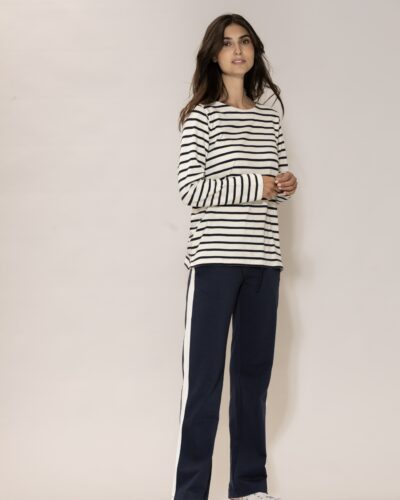 Blue Sportswear Donna-raitapaita; luonnonvaalea-sininen