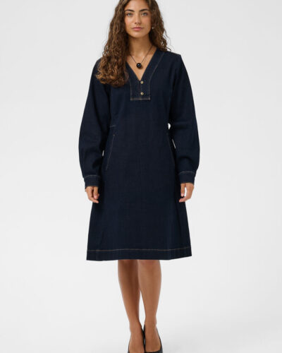 Halle Denim-mekko; tummansininen